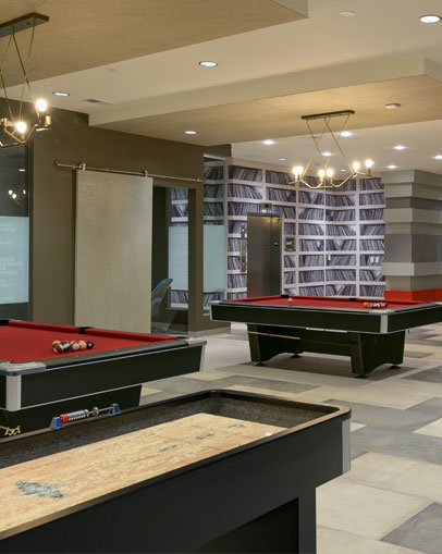 Clubhouse with pool tables