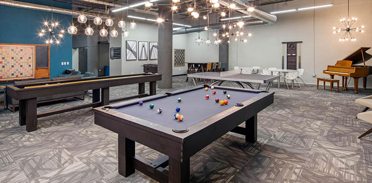 City Lofts on Laclede Clubhouse with pool table