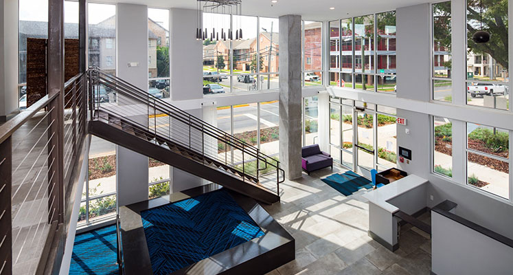 View of lobby from second floor