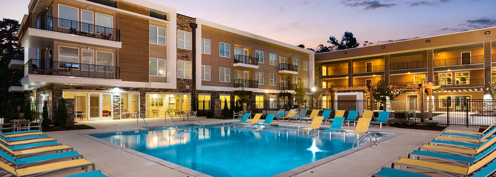 A resort-style swimming pool